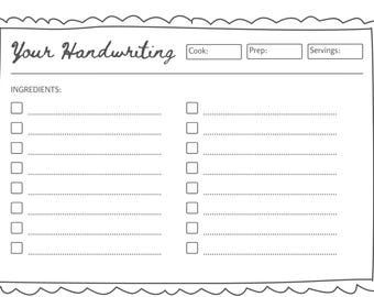 Personalized Recipe Cards with Your Handwriting • Custom Family Recipe Cards • Keepsake Kitchen Gift