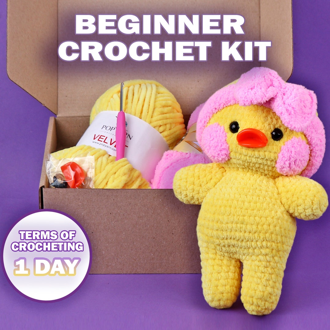 BEGINNER Amigurumi DUCK Crochet Kit Easy Starter Crochet Kit - Etsy