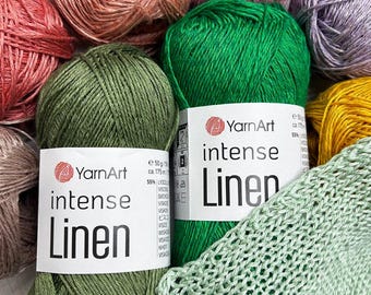 YarnArt Intense Linen, Lyocell Yarn, Sport Weight 1.76 oz / 191 yds Summer Yarn