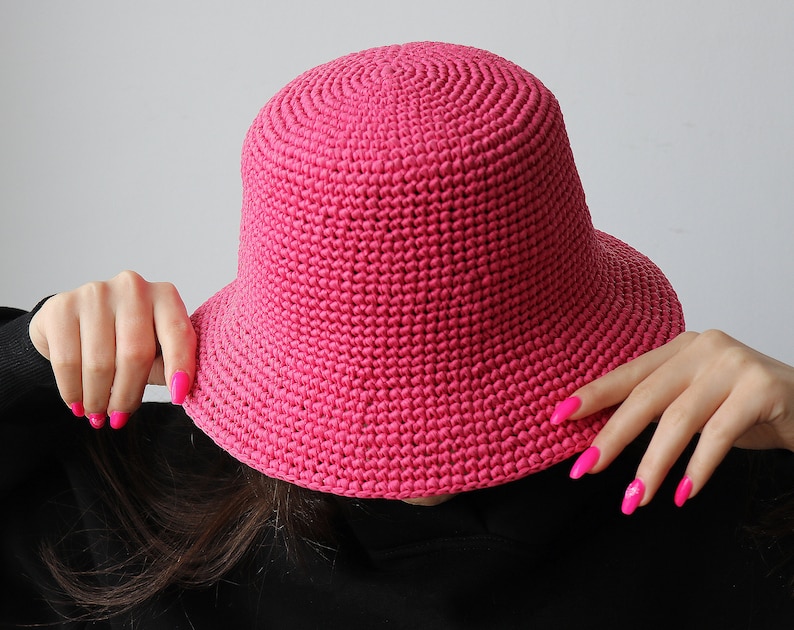 Easy BUCKET HAT Crochet Pattern. Summer Sun Hat Tutorial. Handmade Crochet Hat. Crochet Trendy Hat Pattern. Crochet Hat for Women image 5