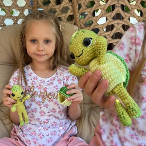 Meeresschildkröte Häkelanleitung, Schildkröte Häkelanleitung, Amigurumi Häkelanleitung, niedliche Meereskreatur Plüschtier, sofortiger digitaler Download PDF