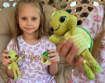 Meeresschildkröte Häkelanleitung, Schildkröte Häkelanleitung, Amigurumi Häkelanleitung, niedliche Meereskreatur Plüschtier, sofortiger digitaler Download PDF