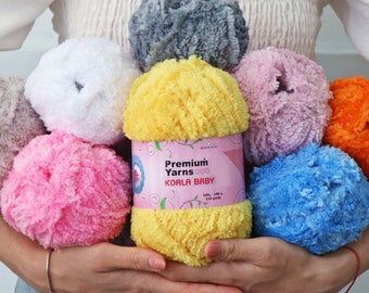 Faux Fur Eyelash Yarn, Ultra Soft Polyester, Amigurumi & Baby Blanket Yarn