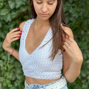 Crochet Pattern HALTER CROCHET TOP, Women Crochet Pattern, Pdf Crop Top Pattern, Beach Cover-Up, Festival Top, Boho Lace Top, Sizes Xs-M