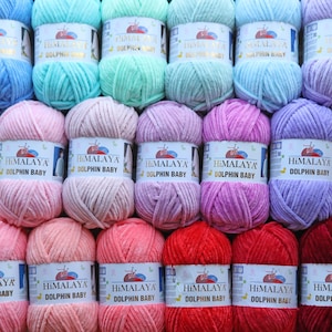 Himalaya DELFIN BABY 46 FARBEN, Amigurumi Garn, Plüsch Garn, Chenille Garn, Samt Strickgarn, Baby Garn, Flausch Garn