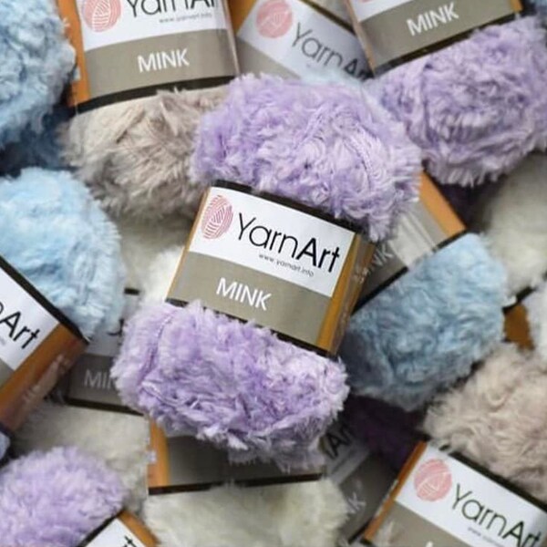 YARNART MINK, Amigurumi Yarn, Baby Yarn, Eyelash Yarn, Faux Fur Crochet, Fluffy Yarn, Soft Toys Yarn, Furry Yarn, Crochet Yarn, Holiday Yarn