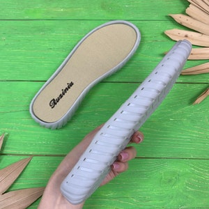 Rubber Crochet Soles with Insoles, Replacement Shoe Bottoms (Sizes 36-40)