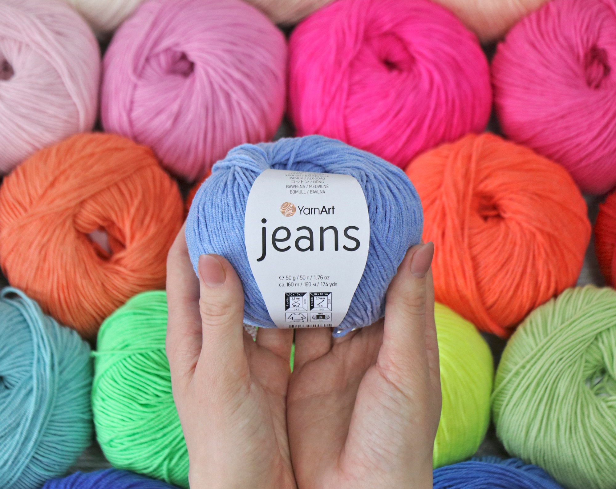 Yarnart Jeans Crazy Yarn 5x50gr-160mt Hand Crochet Knitting Thread