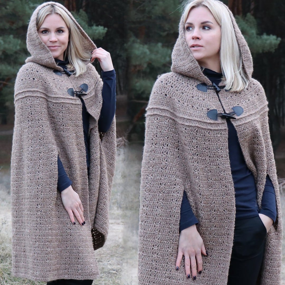 Long Hooded CAPE CROCHET Pattern. PDF Cape Cloak Pattern