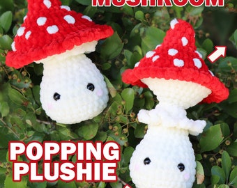 Crochet Fidget Mushroom PDF Pattern, Amigurumi Plushie Decor No Sew