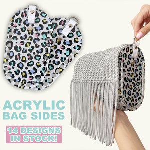 Handmade Acrylic Bag Sides, DIY Crochet Bag Making Supplies 18x10cm