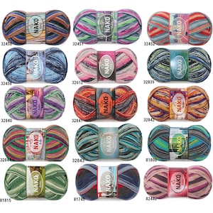 NAKO BOHO, SOCK Yarn 41 Colors, Merino Wool Sock Yarn, Fingering Sock ...