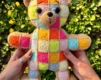 Amigurumi Teddy Bear Crochet Pattern, Motif Plushie PDF Pattern