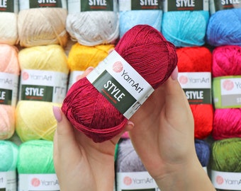 Hilo de viscosa de algodón brillante estilo YarnArt para tejer y crochet