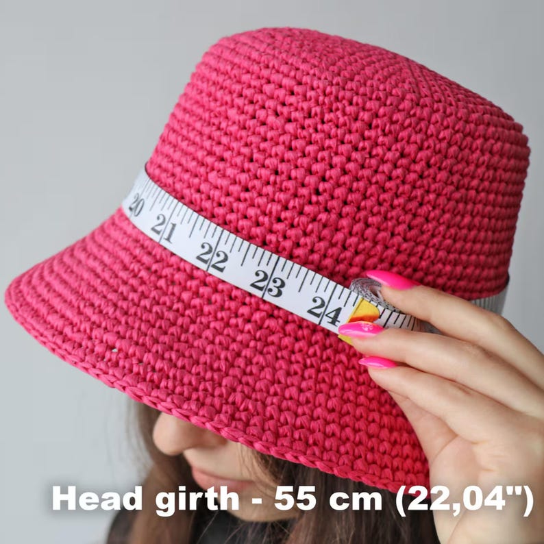 Crochet Bucket Hat Kit, Pattern + Raffia Yarn, Easy PDF Beginner Summer ...