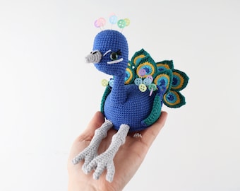 Peacock Pin Cushion Crochet Pattern, Easy Amigurumi Project PDF Pattern