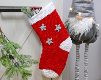 Crochet Christmas Stocking Pattern, Easy Plushie Holiday Decor PDF Pattern