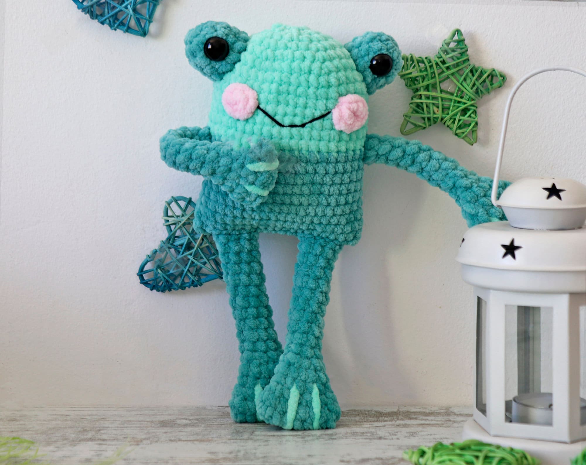 30 Leggy Frog Crochet Patterns to Charm Kids and Frog Fans 20 Leggy Frog Crochet Pattern, Chenille Amigurumi Plush PDF Pattern