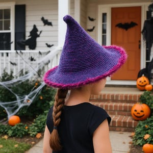 Crochet Witch Hat Pattern, Easy Witchy Halloween Costume Accessory PDF Download, Adjustable