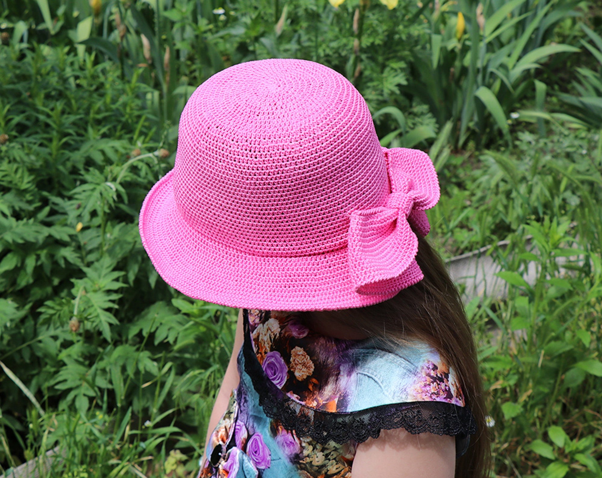 Crochet Bucket Hat PATTERN. Girl's PDF Bow Crochet Bucket - Etsy