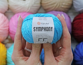 YarnArt Symphony, fio de fita de algodão viscose brilhante para camisetas