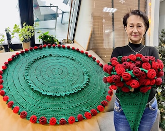 ローズクロッシェパターン - ブーケブランケット™の修正PDF - Etsy 日本