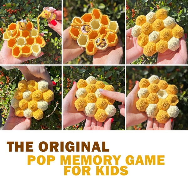 Das ORIGINAL BEE POP Memory Spiel Pop It Häkelanleitung, Crochet Bee, Bee Häkeln Memory Spiel, Amigurumi Bee Häkelanleitungen, Pdf Muster