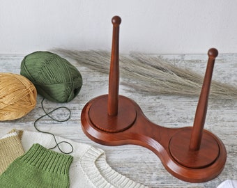 Yarn Ball Wooden Holder Double Yarn Holder Wooden Holder For Yarns Double Holder For Yarn Balls Revolving Double Yarn Bowl