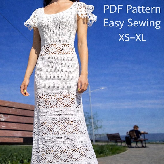 kinsey crochet detail maxi dress Lacy Boho Crochet Maxi Dress Pattern (advanced Tutorial) (PDF Download)  Size S-M