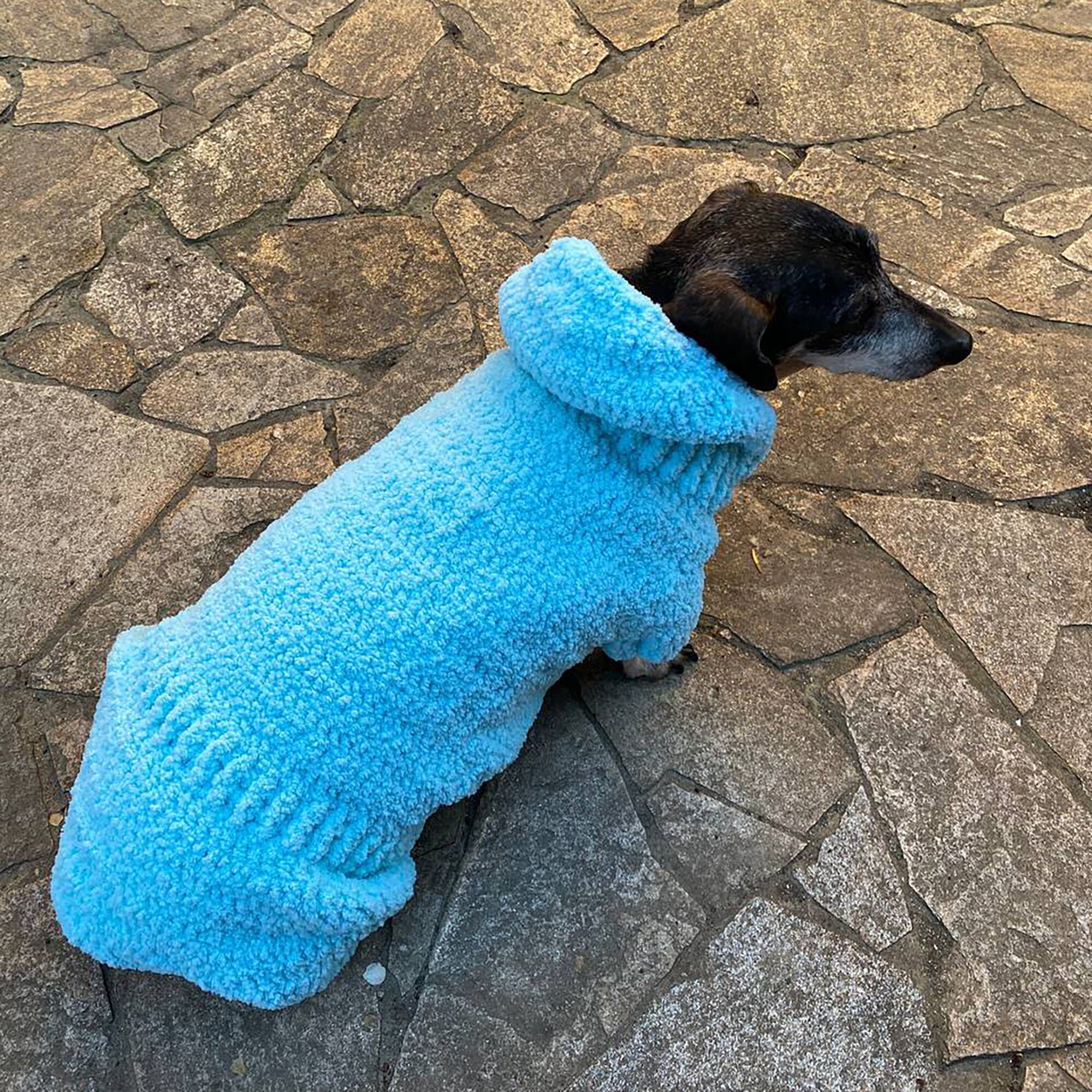 Crochet Dog Hoodie Pattern, Easy Chenille Sweater PDF, Pet Costume
