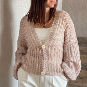 Crochet Cardigan Pattern Air Kiss, Oversized XS-XL PDF Crochet Lace Cardigan Pattern