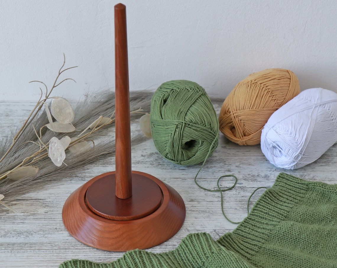 Yarn Ball Wooden Holder. Whirling Yarn Holder. Wooden Holder Etsy