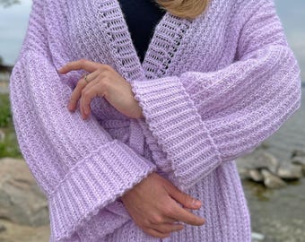 Crochet Pattern Provence Cardigan, PDF Instant Download, Size XS-XL Long Women Cardigan