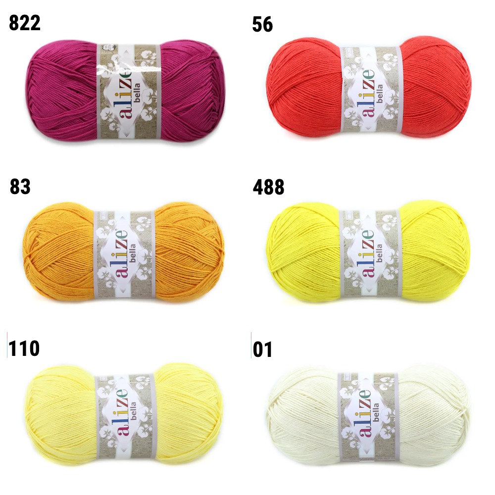 Alize Bella 100% COTTON YARN, Amigurumi Crochet Yarn