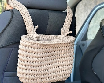 Häkelanleitung für eine Autotasche: Boho Hängeorganizer (PDF-Häkelanleitung)