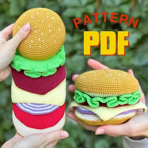 Patrón de posavasos de hamburguesa a crochet, posavasos apilables (descarga en PDF)