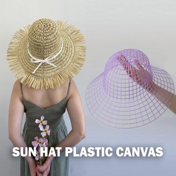 Sun hat PLASTIC CANVAS. Hat plastic canva pattern. Plastic canvas pattern women crochet hat. Plastic canvas shape