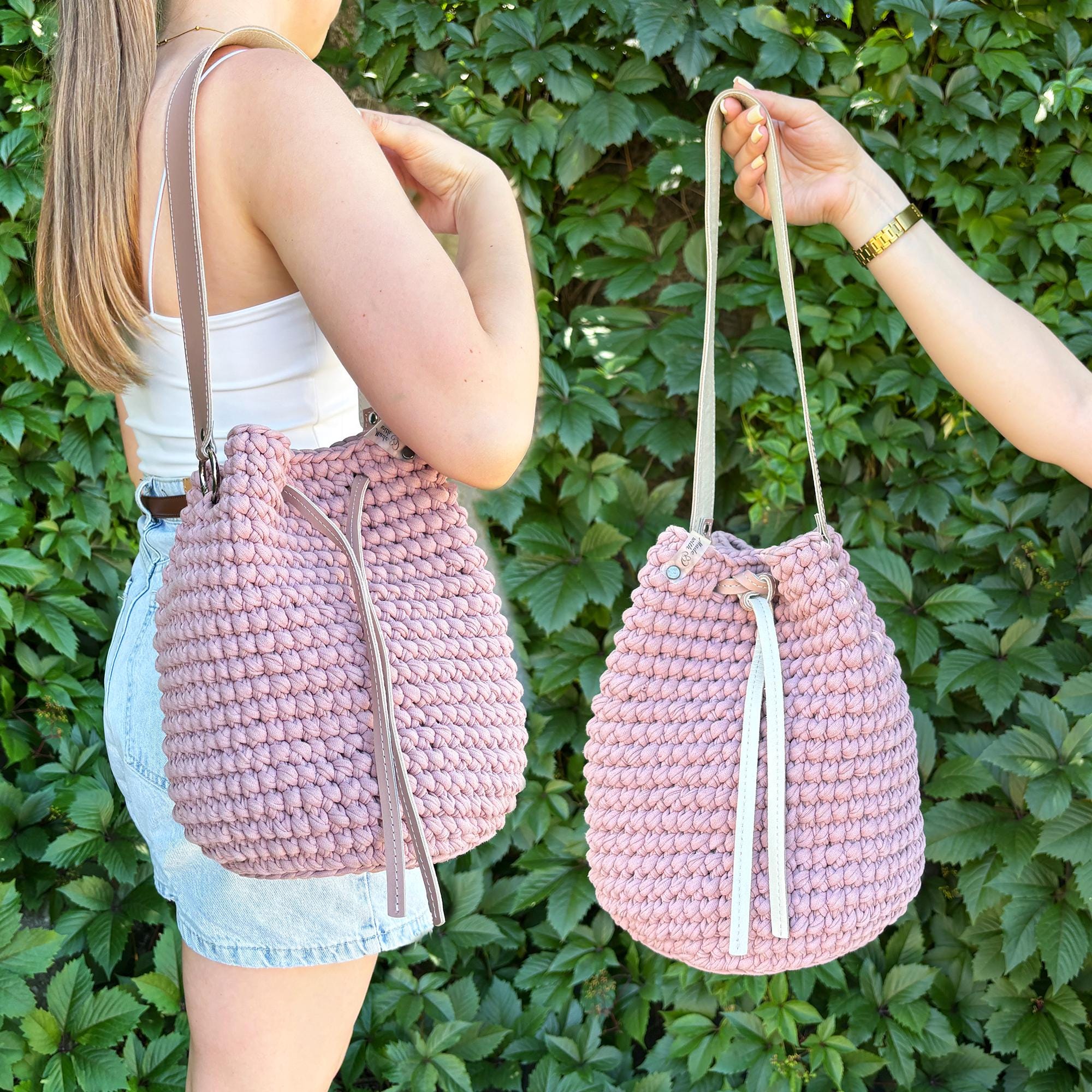 Crochet Drawstring Bag Pattern PDF | Easy Beginner-Friendly Pouch Bag Tutorial PDF Pattern | Tote Bag Crochet Tutorial