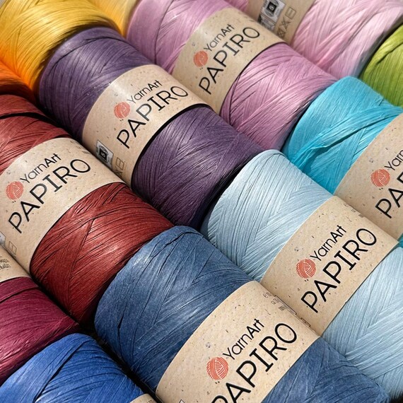 Yarnart Papiro Raffia Paper Yarn, Bulky Crochet Yarn for Summer