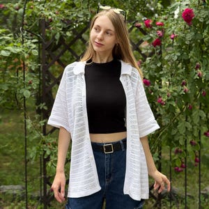 Crochet Mesh Shirt Written Pattern Summer Shirt PDF Instant Download One Size
