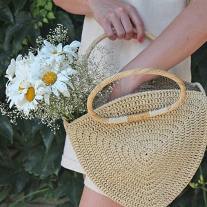 MOTIF AU CROCHET Sac à main en raphia au crochet, vidéo sac femme bricolage, sac à provisions, sac d'été, sac de plage, modèle de sac à main anglais Téléchargement immédiat