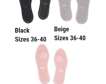 Rubber Crochet Soles, Replacement Shoe Bottoms, Sizes 36-40