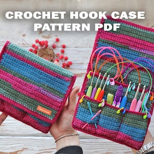 超簡単なかぎ針ケースパターン、PDF フックオーガナイザー DIY、針仕事ケースパターン、かぎ針ホルダーパターン、即時ダウンロード