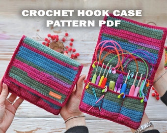 Crochet Hook Case Pattern, Easy Boho Organizer DIY PDF Pattern