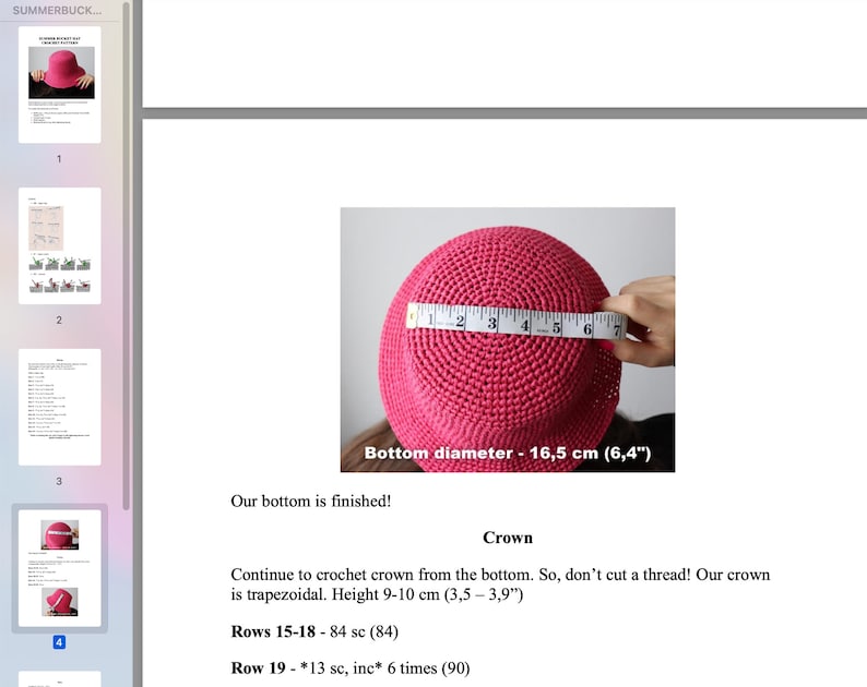 Easy BUCKET HAT Crochet Pattern. Summer Sun Hat Tutorial. Handmade Crochet Hat. Crochet Trendy Hat Pattern. Crochet Hat for Women image 9