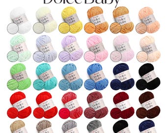 YarnArt Dolce Baby, Premium Thin Velvet Chenille Yarn for Amigurumi, Soft Blanket Yarn