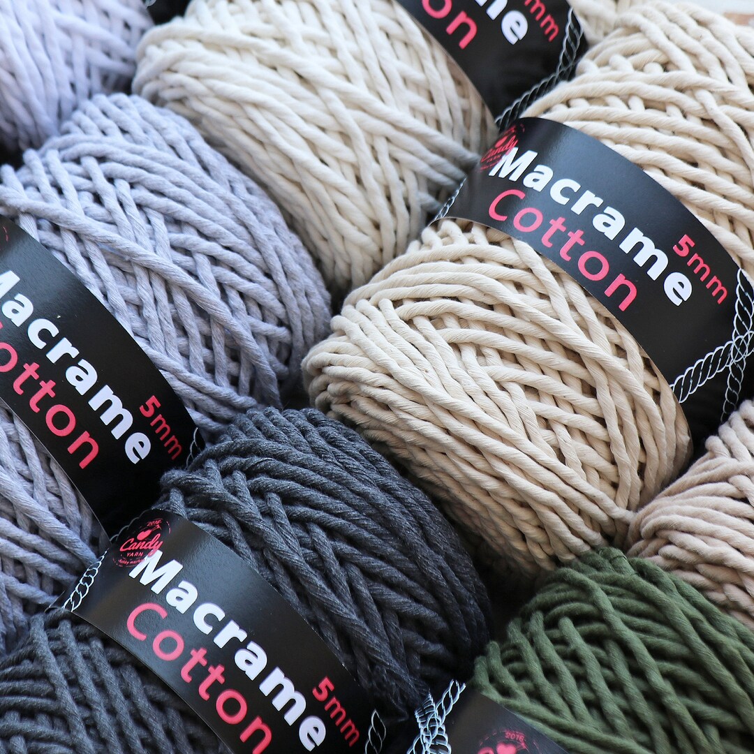 5 Mm MACRAME COTTON CORD, Macrame Cotton Yarn, Macrame Rope, Crochet