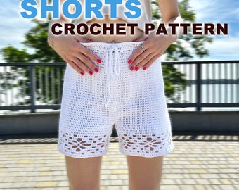 Crochet Shorts Pattern, Beach Shorts XS-S Size, Crochet Short, Summer Crochet Pattern, Crochet Lace Shorts, Easy Crochet Shorts, PDF Pattern