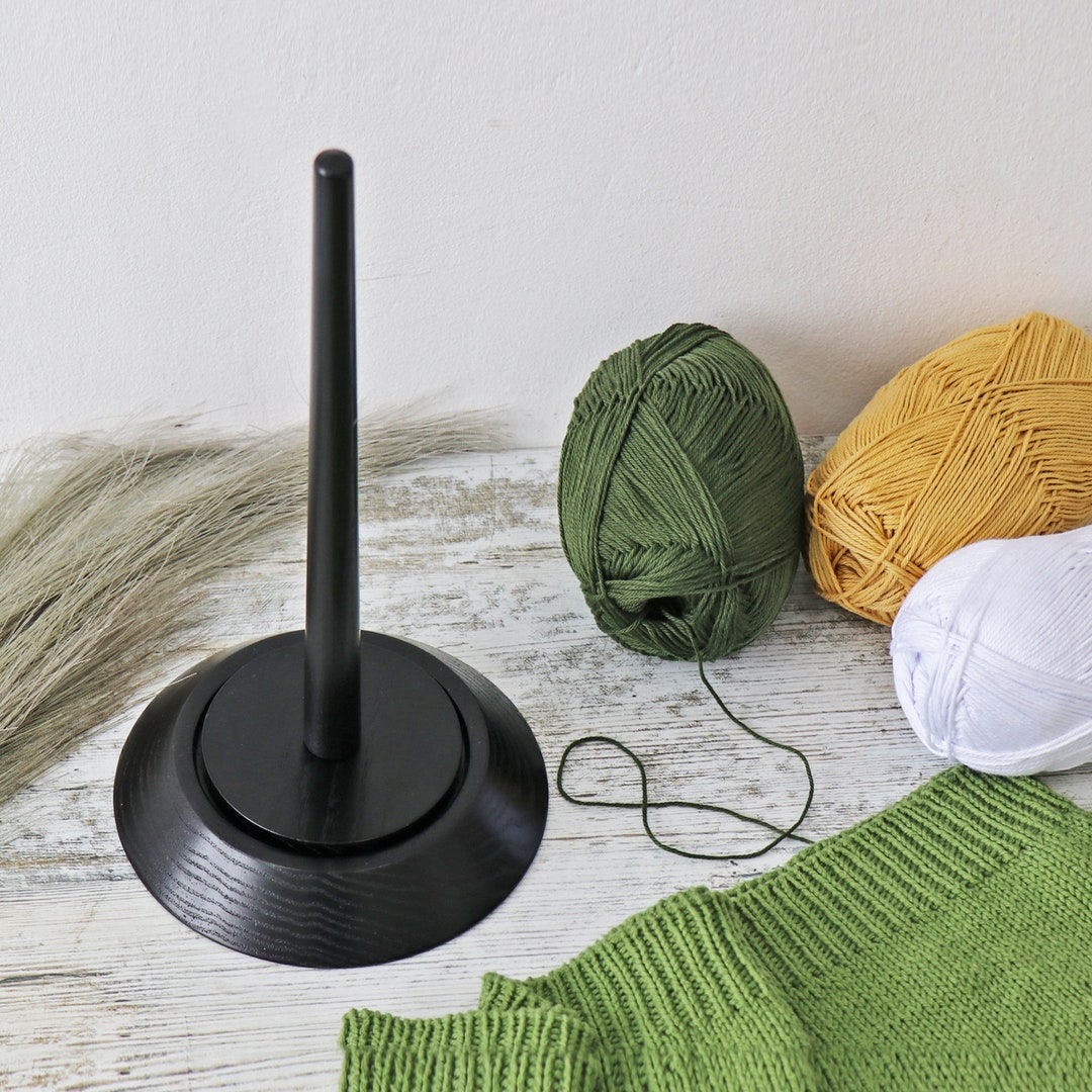 Yarn Ball Wooden Holder. Whirling Yarn Holder. Wooden Holder for Yarns