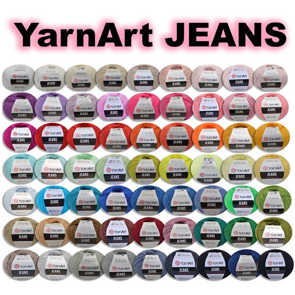 YARNART JEANS, 62 colors, Knitting Yarn, Baby Yarn, Amigurumi Yarn, Shawl Yarn, Jeans Yarn, Acrylic Yarn, Cotton Yarn 1.75 oz / 174 yds